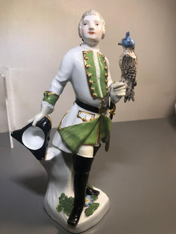 Meissen Porcelain Figurine "The Falconer"  1744 - 1746 KHC Mark, J.F. Eberlein