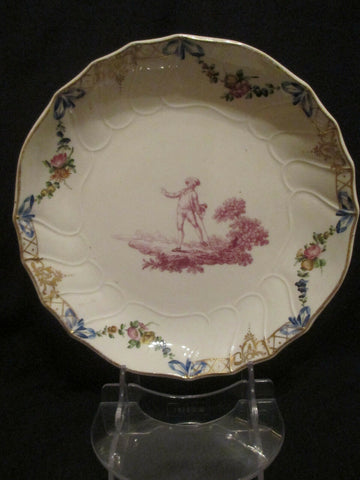 Den Haag Dinner Plate with a Scene of a Dandy Gent 1780.