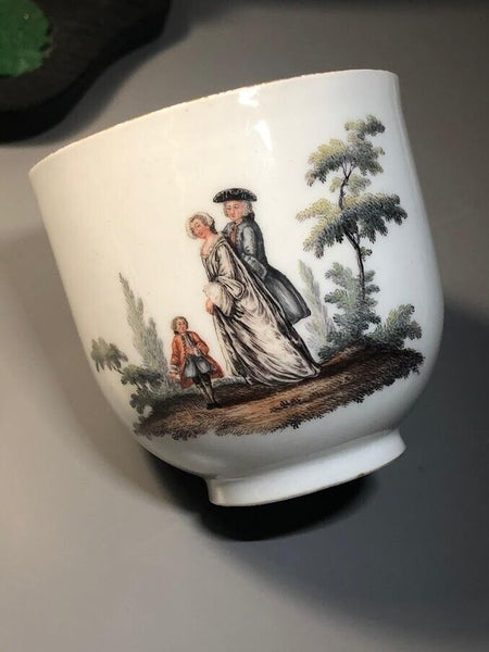 Tasse à café en porcelaine de Meissen avec scènes de Watteau années 1740 