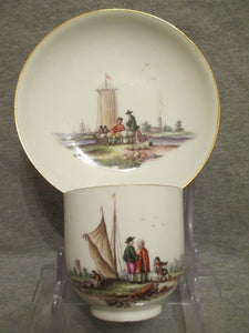 Meissen Porcelain, Kauffahrtei Cup & Saucer 1745