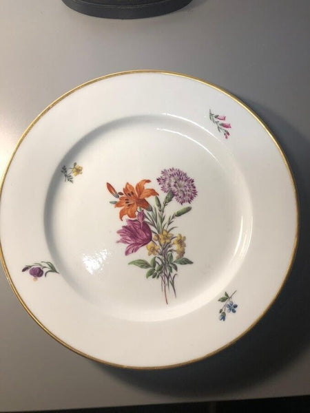 Le Nove Porcelain Floral Dinner Plate 1752 Red Star Mark