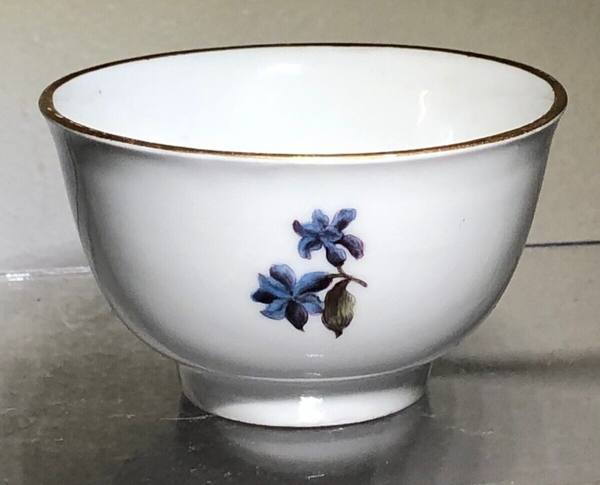 Meissen Porcelain Woodcut Flower Tea Bowl and Saucer 1740