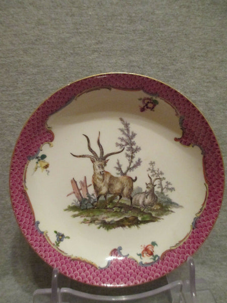 Meissen Porcelain Scenic Saucer with Goats 1740