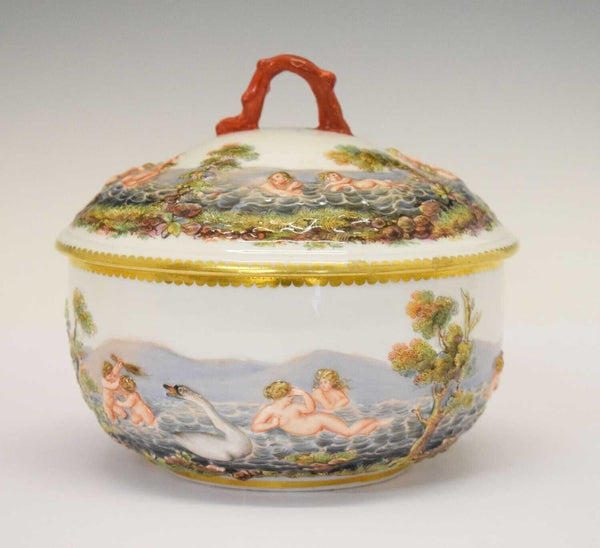 Meissen Porcelain Capodimonte Style Lidded Pot 19th C