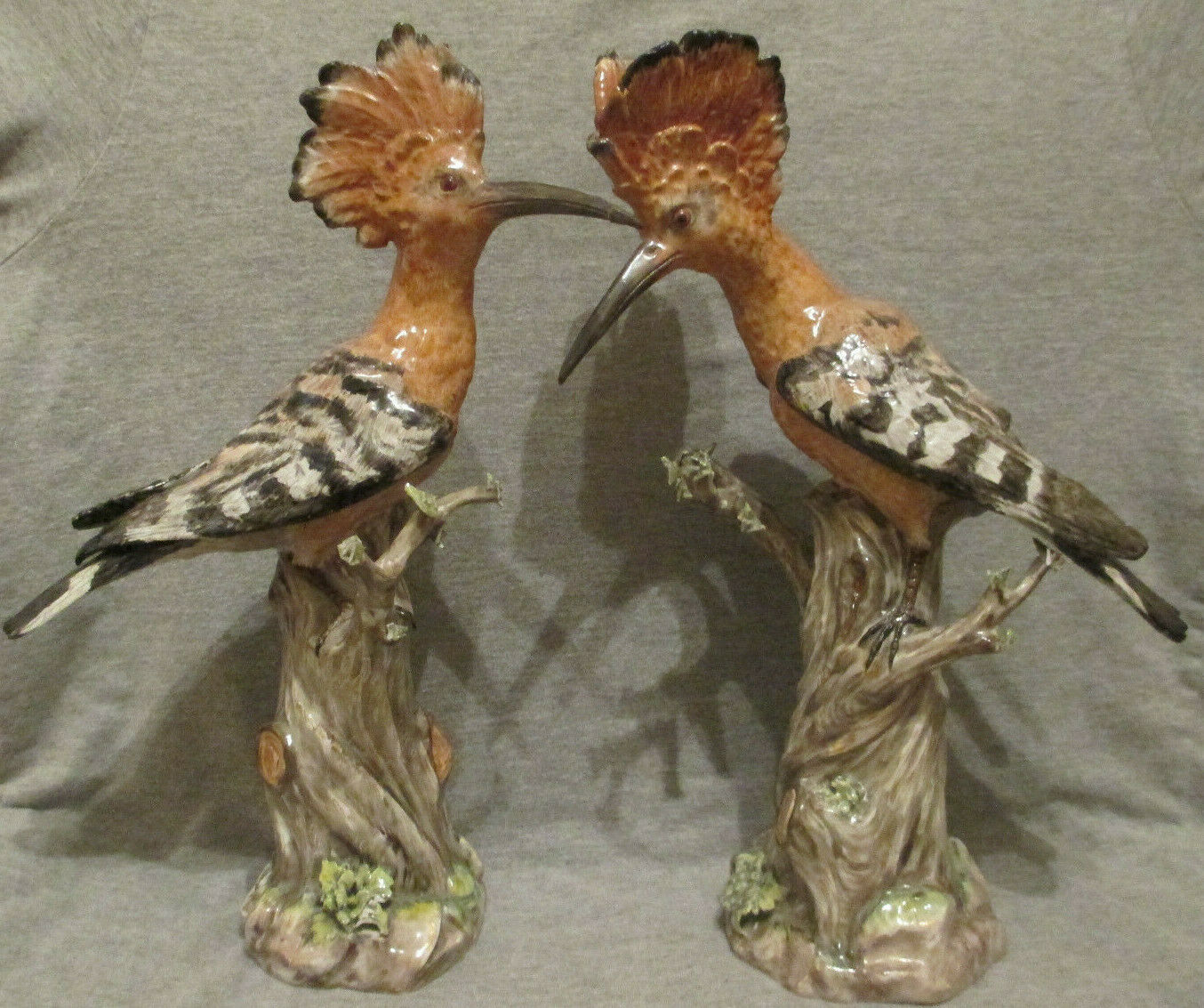 Meissen Matching Pair of Hoopoe Birds 19th C, 1st Class