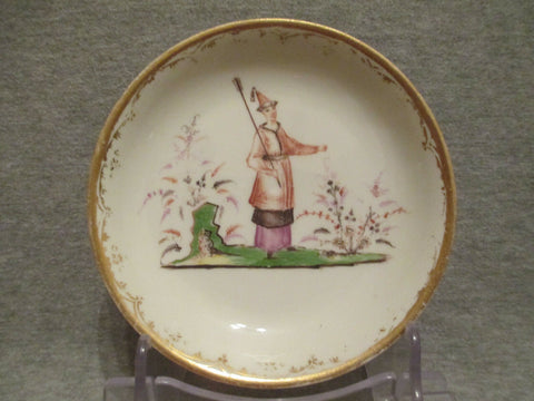 Porcelaine de Meissen, Soucoupe Hausmaler, Soucoupe En Porcelaine Boettger 1720. Très Rare ! 