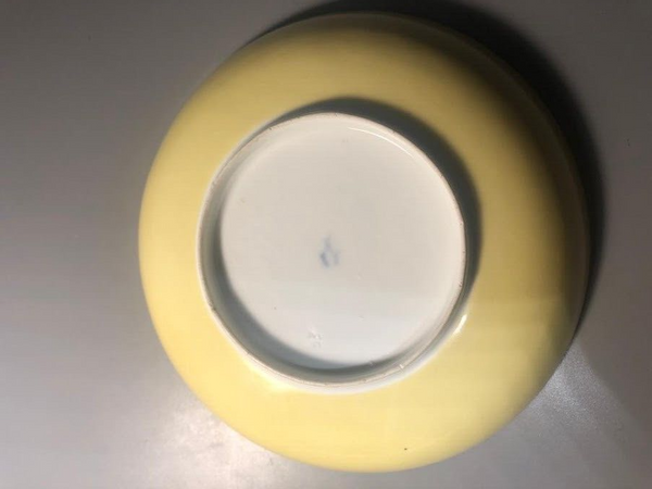 Meissen Porcelain Yellow Ground Floral Cup & Saucer 1740 #2