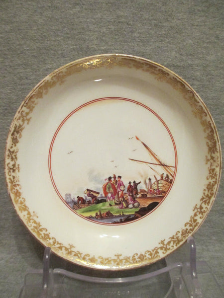 Meissen Porcelain, Kauffahrtei Scene Saucer, 1740