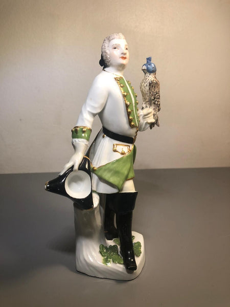 Meissen Porcelain Figurine "The Falconer"  1744 - 1746 KHC Mark, J.F. Eberlein