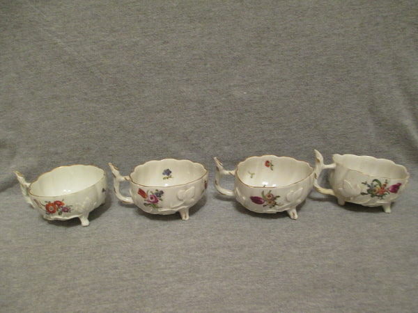 Ludwigsburg Porcelain Leaf Cups x 4, 1770