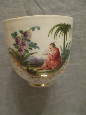 Tasse chinoiserie en porcelaine Frankenthal, Carl Theodor des années 1700