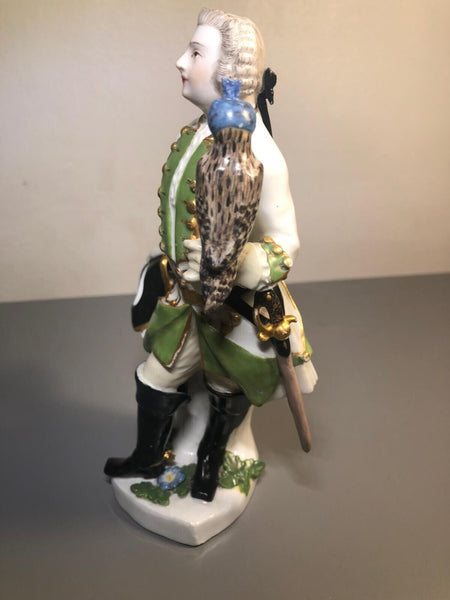 Meissen Porcelain Figurine "The Falconer"  1744 - 1746 KHC Mark, J.F. Eberlein