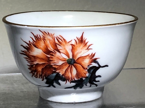 Meissen Porcelain Woodcut Flower Tea Bowl and Saucer 1740