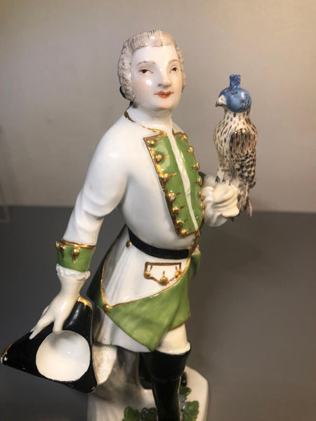 Meissen Porcelain Figurine "The Falconer"  1744 - 1746 KHC Mark, J.F. Eberlein