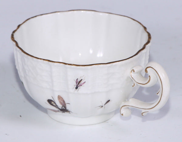 Meissen Porcelain Fruit, & Bugs Tea Cup & Saucer 1740 (#2)