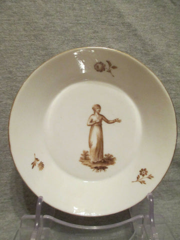 Porcelaine de Frankenthal, soucoupe à figures grecques. Carl Theodor des années 1700 (1 sur 2)