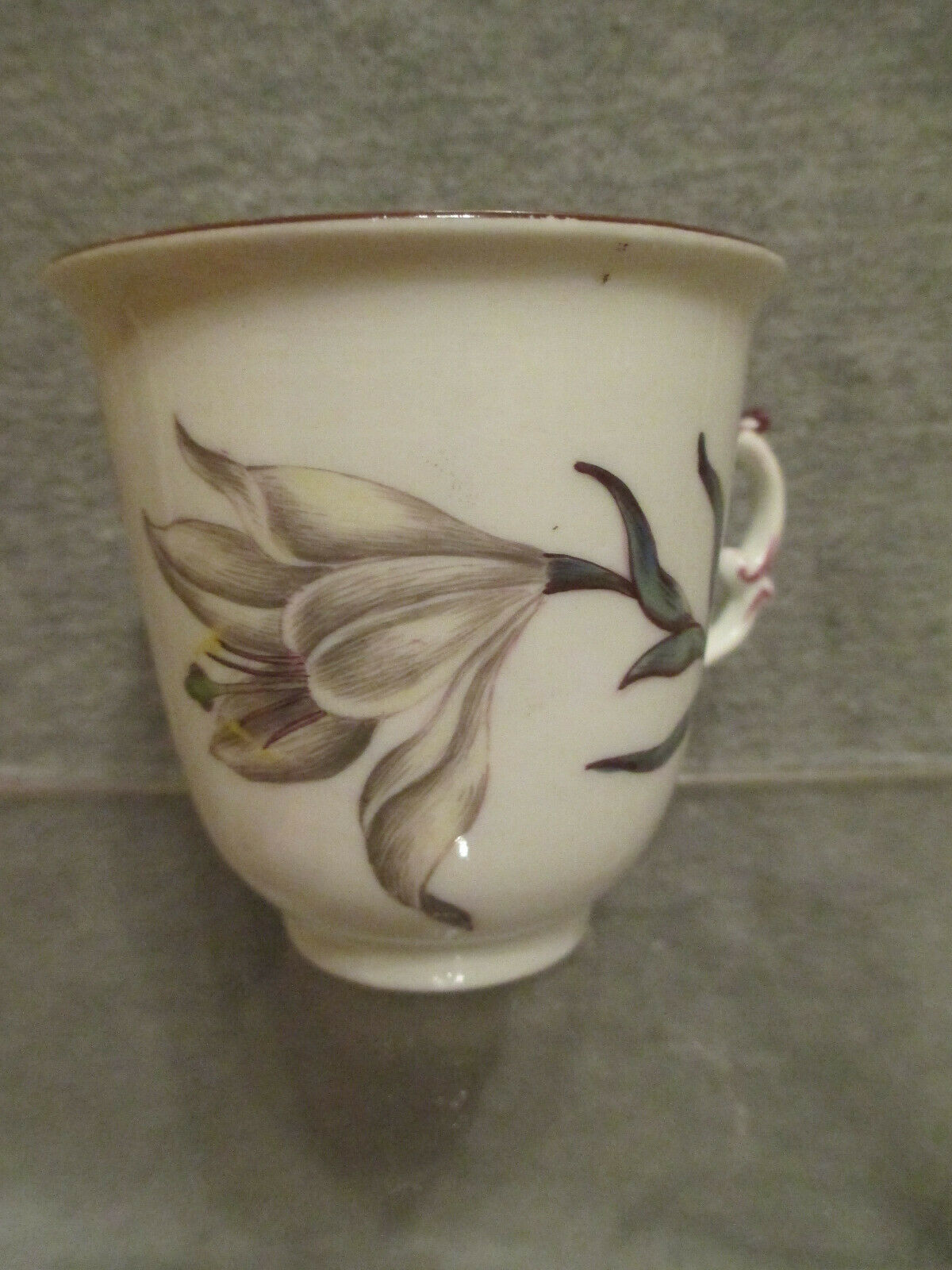 Bécher à fleurs gravé sur bois en porcelaine de Meissen 1ère classe, 1740