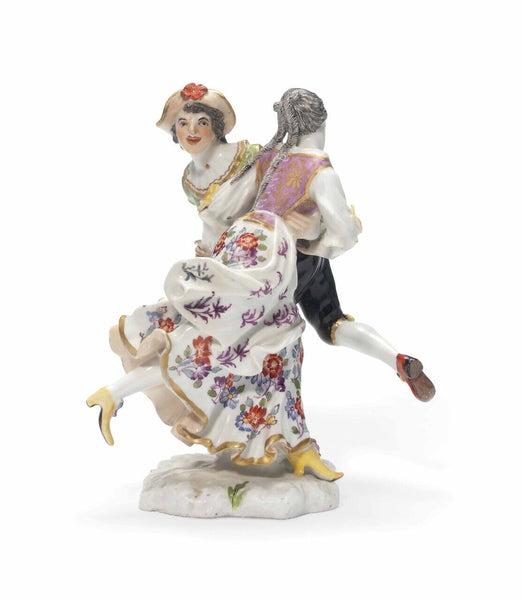 Figure De Danseuses Tyroliennes En Porcelaine De Meissen 1740 Très Rare ! 