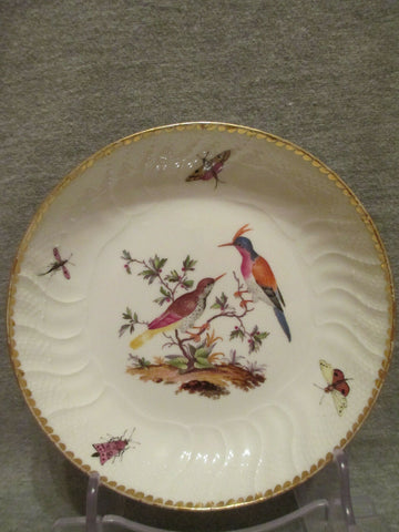 Soucoupe ornithologique en porcelaine KPM Berlin. Années 1700 (1 sur 2)