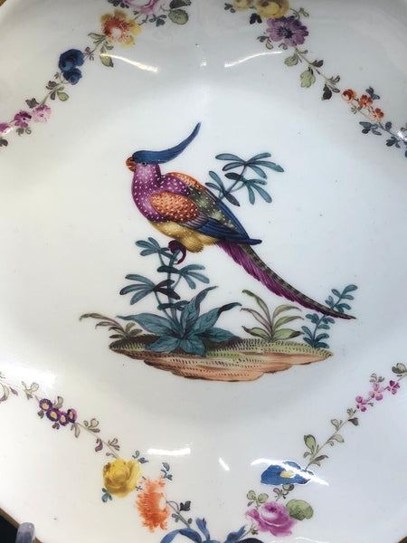 Plateau Cuillère Ornithologique En Porcelaine De Meissen 1740 