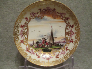Meissen Porcelain, Kauffahrtei Scene Saucer, 1730's