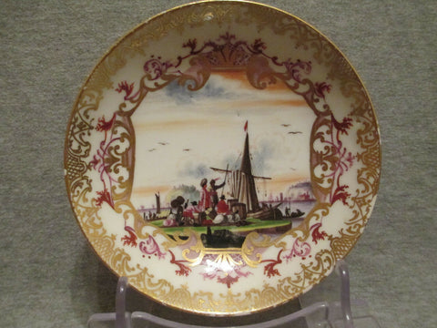 Porcelaine de Meissen, soucoupe de scène Kauffahrtei, années 1730 