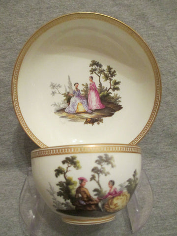 Meissener Porzellan, Marcolini-Tasse und Untertasse, um 1774