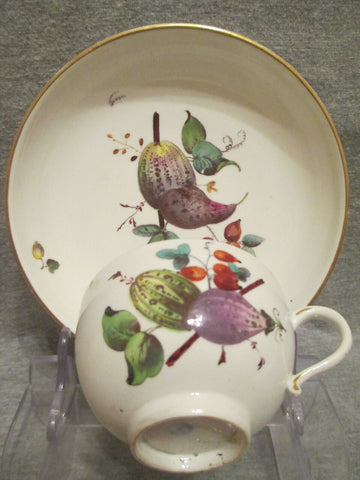 Tasse à thé et soucoupe Hochst, marque de roue bleue 1770 