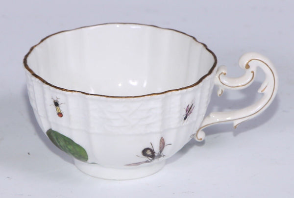 Meissen Porcelain Fruit, & Bugs Tea Cup & Saucer 1740 (#2)