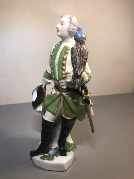 Figurine en porcelaine de Meissen "Le fauconnier" 1744 - 1746 KHC Mark, JF Eberlein 