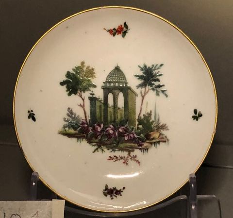 Soucoupe Scenic En Porcelaine Cozzi 1770 (No 1) 