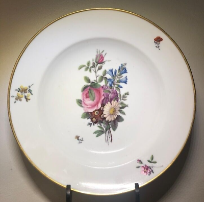 Le Nove Porcelain Floral Soup Plate 1752 Red Star Mark