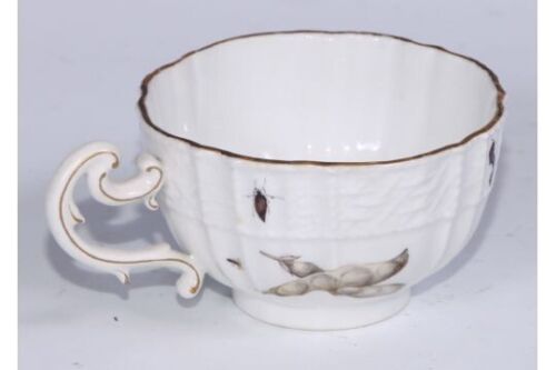 Meissener Porzellan-Teetasse und Untertasse mit Früchten und Käfern, 1740 (#2)