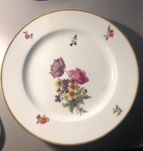 Le Nove Porcelain Floral Dinner Plate 1752 Red Star Mark #2