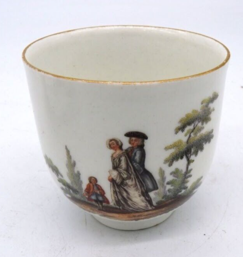 Tasse à café en porcelaine de Meissen avec scènes de Watteau années 1740 