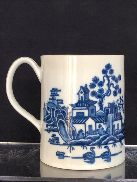 Worcester Porcelain "Plantation Pattern" Tankard 1760